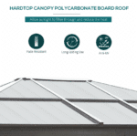 Outsunny 12′ x 10′ Aluminum Patio Gazebo Canopy w/ Polycarbonate Hardtop Roof - Image 7