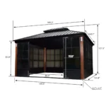 12' x 14' Hardtop Gazebo For Patio Screen House Backyard Sunroom - Image 8