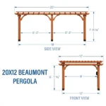Backyard Discovery 20' x 12'Beaumont Pergola 120.2 in Brown - Image 6