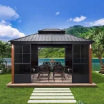 12' x 14' Hardtop Gazebo For Patio Screen House Backyard Sunroom - Image 2