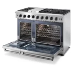 Thor Kitchen 48 Inch 6 Burner Gas Range Double Oven, Stainless Steel - Image 2