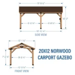 Backyard Discovery 20' x 12' Norwood Carport Gazebo - Image 5