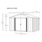Arrow 10-ft x 8-ft HIGH Point Galvanized Steel Storage Shed - Image 5