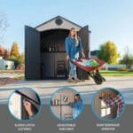 Lifetime 8 ft. W x 10 ft. D Resin Outdoor Storage Shed 71.7 sq. ft. - Image 4